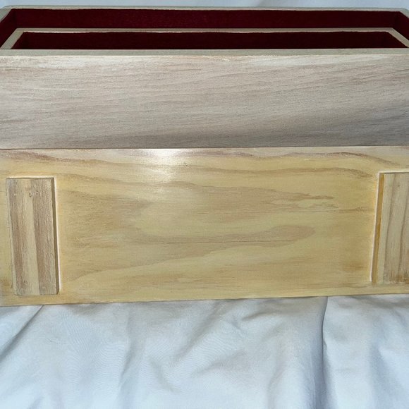 Handmade Wooden Floral Keepsake Jewelry Box Hand Painted Wood-burned Design - Picture 6 of 10